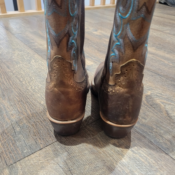 Justin Leather Western Cowboy Boots - Picture 11 of 16